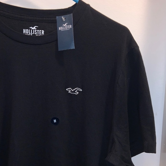 NWT Black Hollister Men short sleeve tee shirt medium 100% cotton - Picture 2 of 8